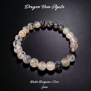Dragon Vein Agate Bracelet - 8mm Unisex Natural Stones Handmade
